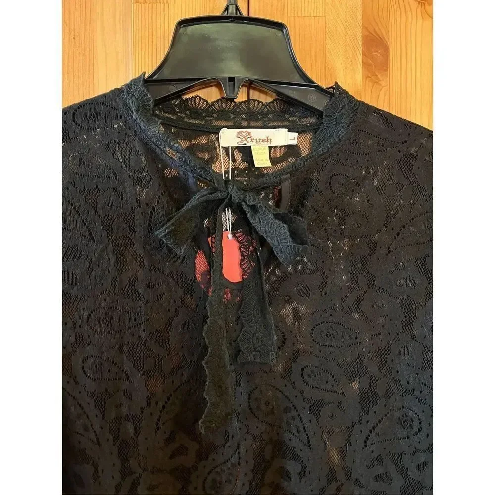Anthropology Aryeh Black Tre Lace Women’s Dress Size Large (1677)